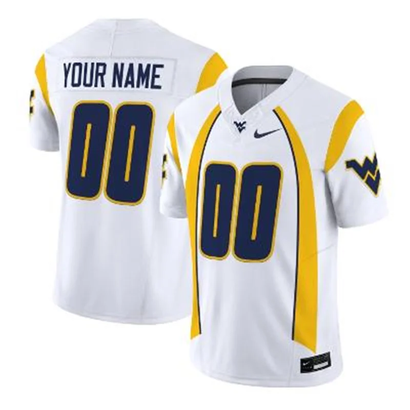 West Virginia Mountaineers Custom Nike White 2012 Football Retro Jersey