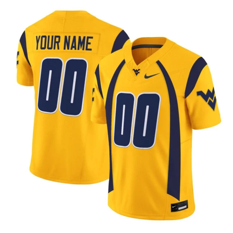 West Virginia Mountaineers Custom Nike 2012 Gold Football Retro Jersey