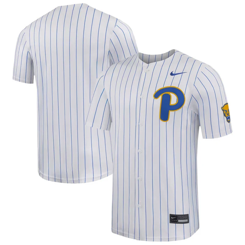 Pittsburgh Panthers Blank White Pinstripe College Baseball Team Jersey Pittsburgh Panthers Blank White Pinstripe College Baseball Team Jersey
