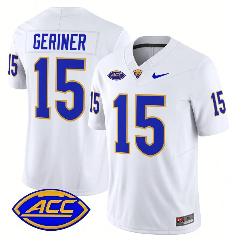 Pittsburgh Panthers #15 Holden Geriner Nike 2026 White College Football Game Jersey