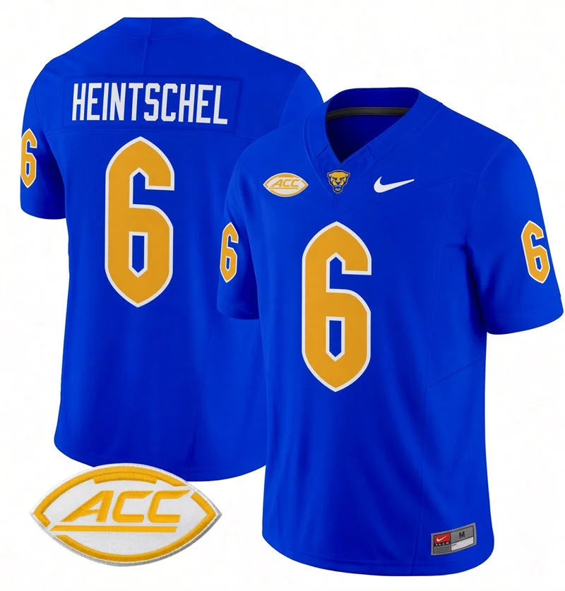 Pittsburgh Panthers #6 Mason Heintschel Nike 2026 Royal College Football Game Jersey