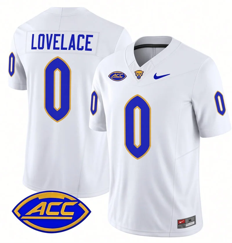 Pittsburgh Panthers #0 Braylan Lovelace Nike 2026 White College Football Game Jersey