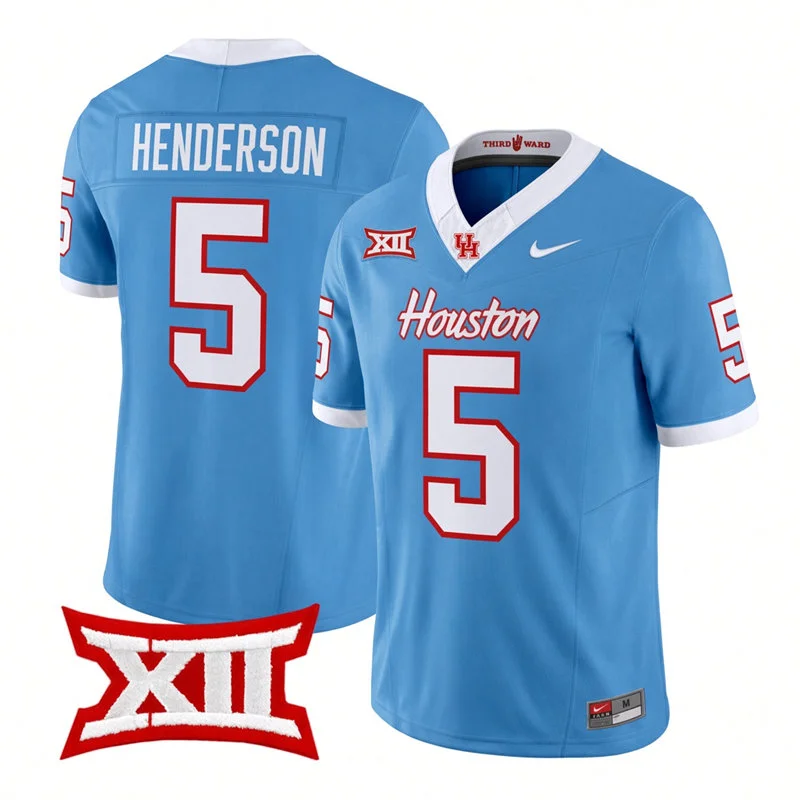 Houston Cougars #5 Keisean Henderson 2026 Blue Football Game Jersey