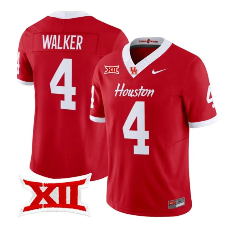 Houston Cougars #4 Trent Walker 2026 Red Football Game Jersey
