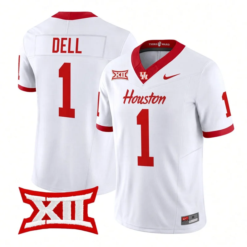 Houston Cougars #1 Tank Dell 2026 Whie Football Game Jersey