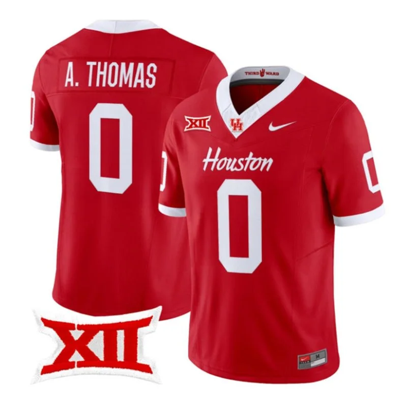 Houston Cougars #0 Amare Thomas 2026 Red Football Game Jersey