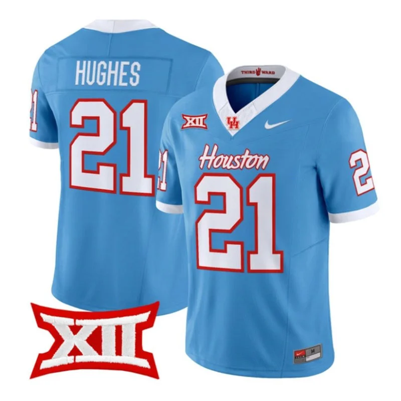 Houston Cougars #21 Makhi Hughes 2026 Blue Football Game Jersey