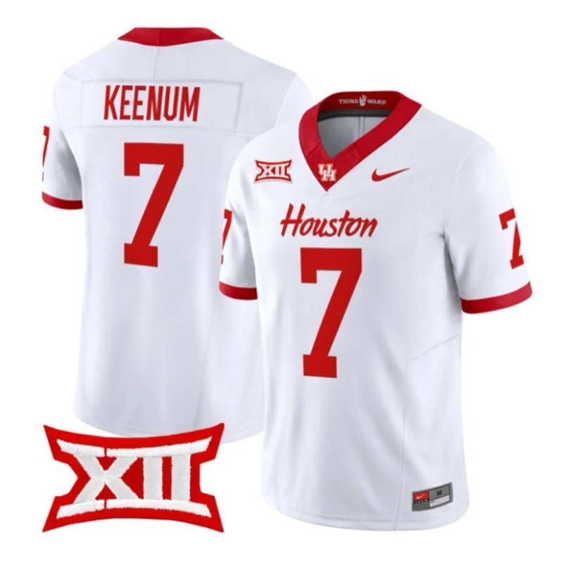 Houston Cougars Retried Player #7 Case Keenum 2026 Whie Football Game Jersey