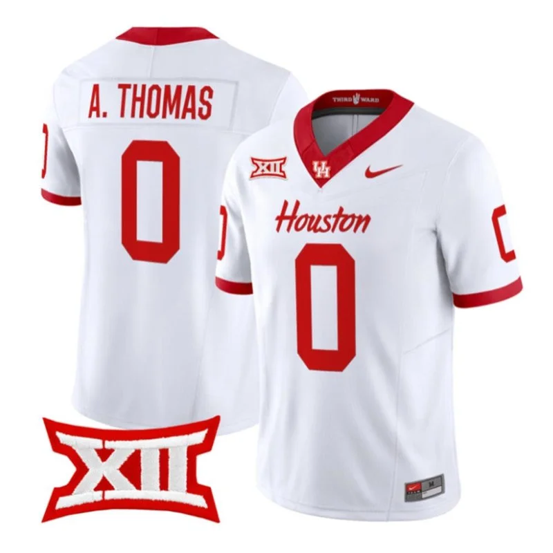 Houston Cougars #0 Amare Thomas 2026 Whie Football Game Jersey