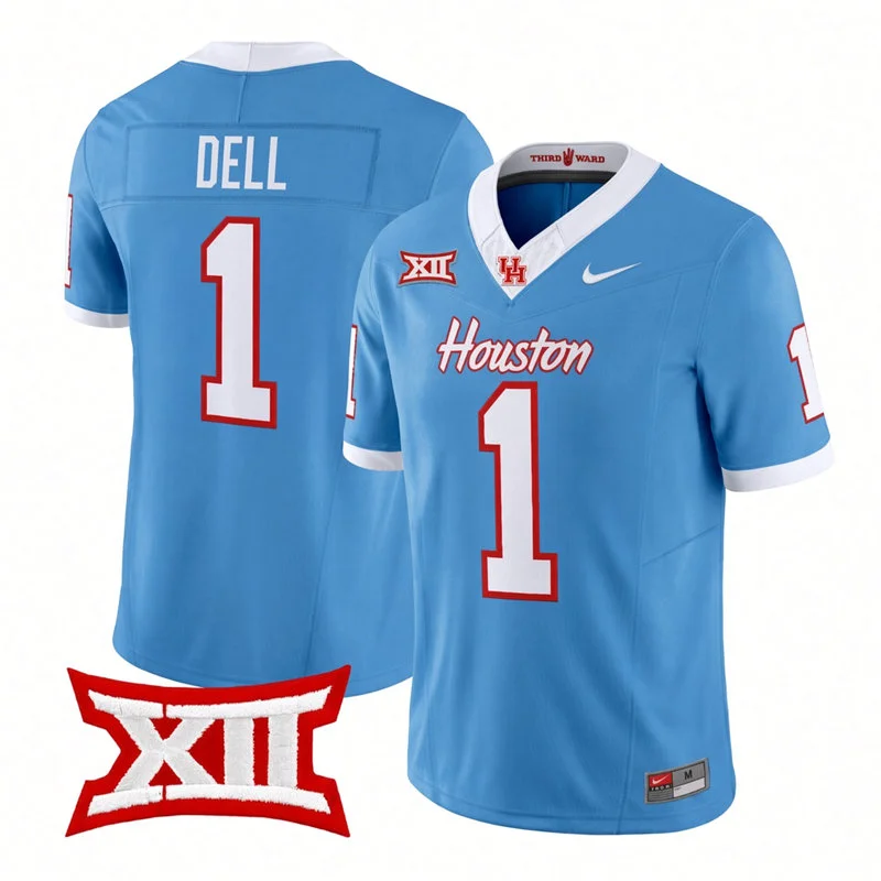 Houston Cougars #1 Tank Dell 2026 Blue Football Game Jersey