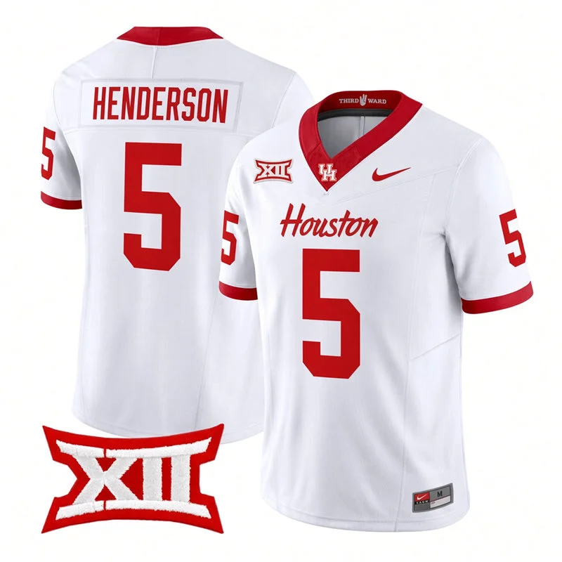 Houston Cougars #5 Keisean Henderson 2026 Whie Football Game Jersey