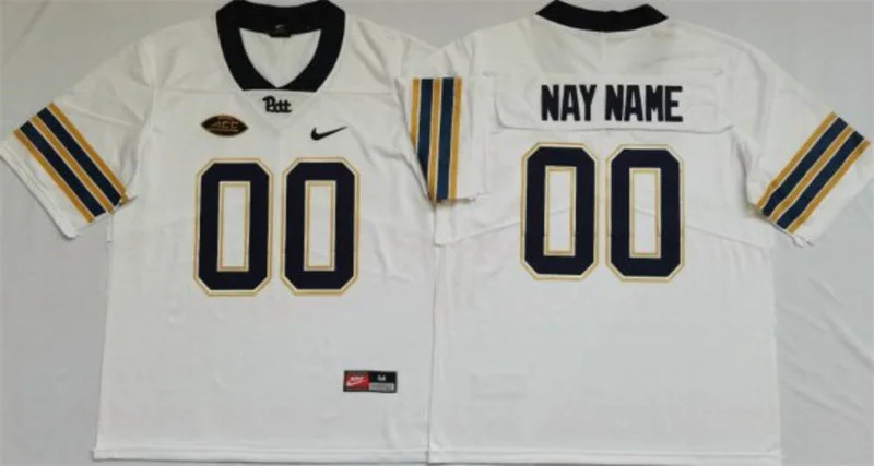 Pittsburgh Panthers Custom Nike 2017 White College Football Retro Jersey