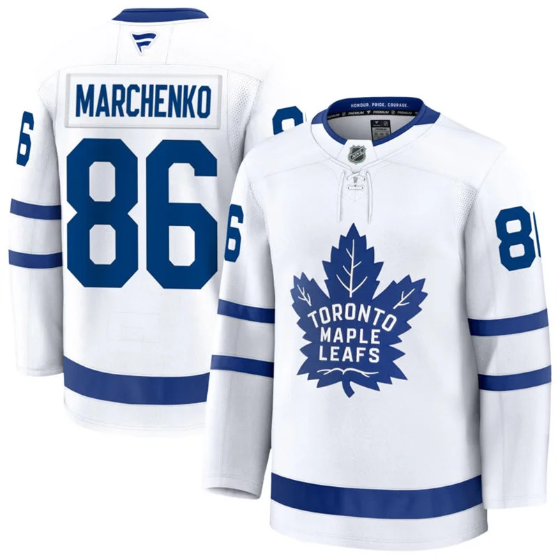 Men's Toronto Maple Leafs #86 Kirill Marchenko Fanatics Away White Premium Jersey