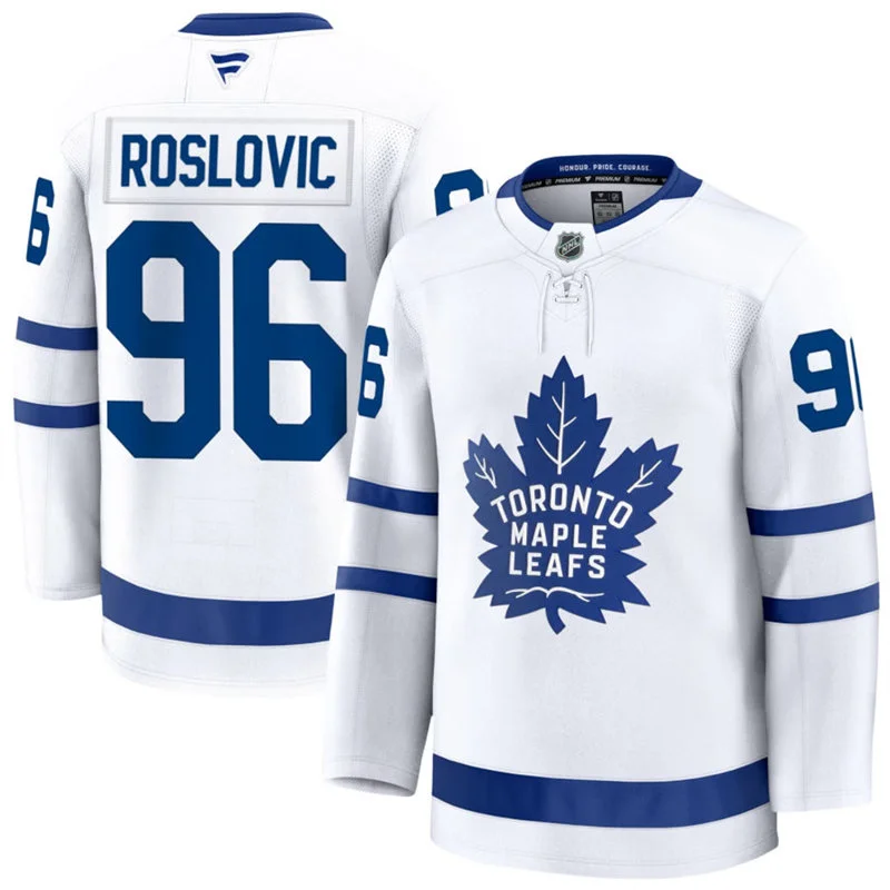 Men's Toronto Maple Leafs #96 Jack Roslovic Fanatics Away White Premium Jersey