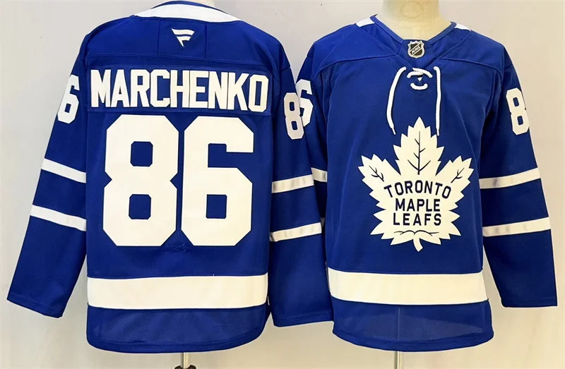 Men's Toronto Maple Leafs #86 Kirill Marchenko Fanatics Home Blue Premium Jersey