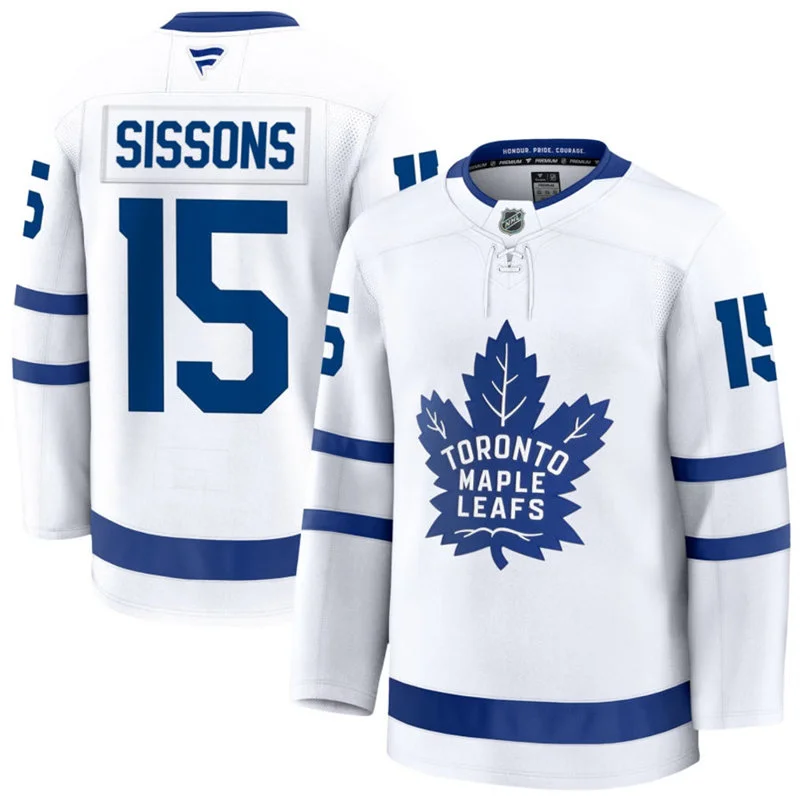Men's Toronto Maple Leafs #15 Colton Sissons Fanatics Away White Premium Jersey