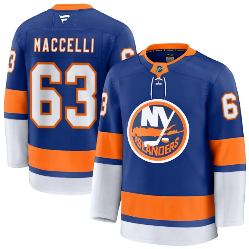 Mens New York Islanders #63 Matias Maccelli Fanatics Royal Home Premium Jersey