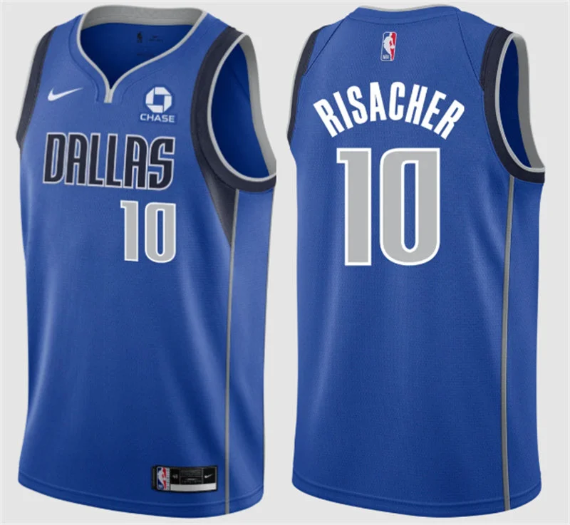 Mens Dallas Mavericks #10 Zaccharie Risacher Nike Blue Icon Edition Swingman Jersey