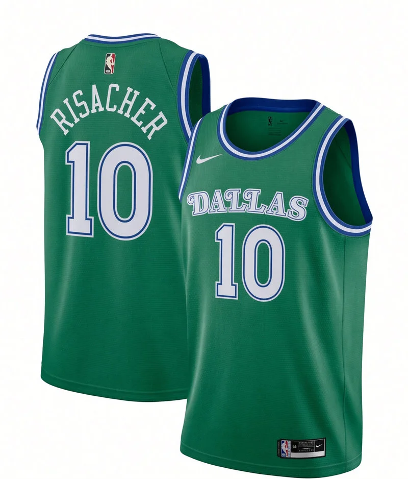 Mens Dallas Mavericks #10 Zaccharie Risacher Nike Green Classic Edition Jersey
