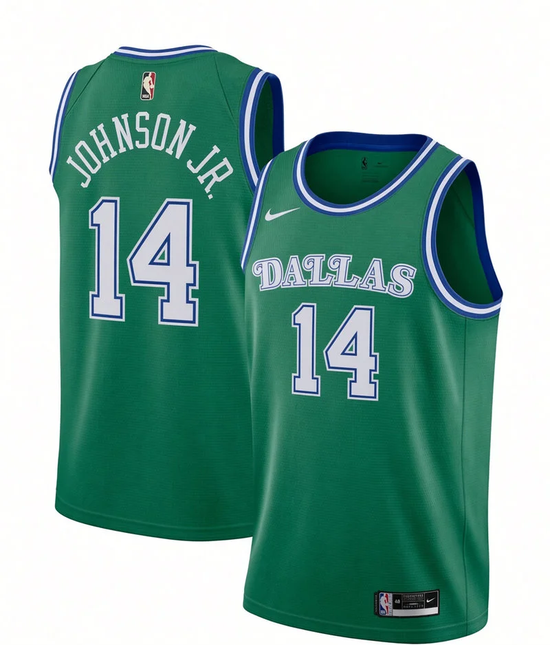 Mens Dallas Mavericks #14 Morez Johnson Jr. Nike Green Classic Edition Jersey