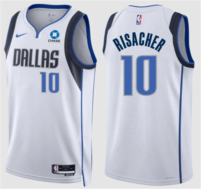 Mens Dallas Mavericks #10 Zaccharie Risacher Nike White Association Edition Jersey