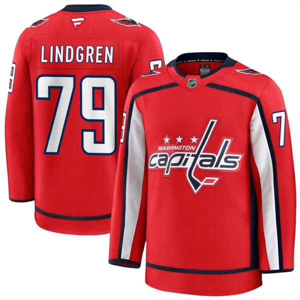Men's Washington Capitals #79 Charlie Lindgren Fanatics Home Red Premium Jersey