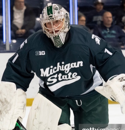 Michigan State Spartans #1 Trey Augustine 2024 Green Hockey Jersey