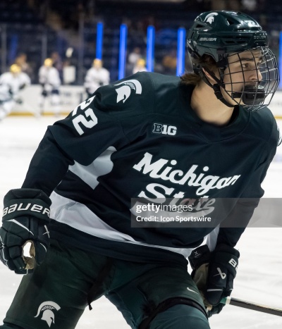 Michigan State Spartans #22 Porter Martone 2024 Green Hockey Jersey