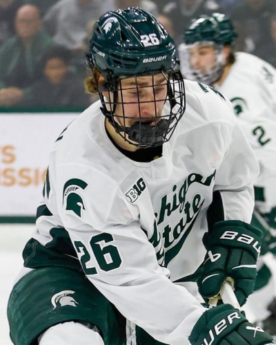 Michigan State Spartans #26 Eric Nilson 2024 White Hockey Jersey