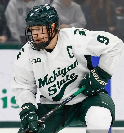 Michigan State Spartans #9 Matt Basgall 2024 White Hockey Jersey