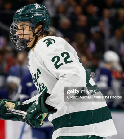 Michigan State Spartans #22 Porter Martone 2024 White Hockey Jersey