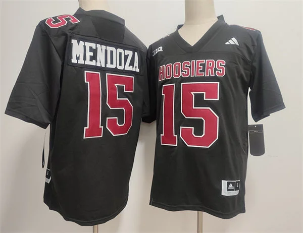 Mens Indiana Hoosiers #15 Fernando Mendoza Black Hoosiers College Football Jersey