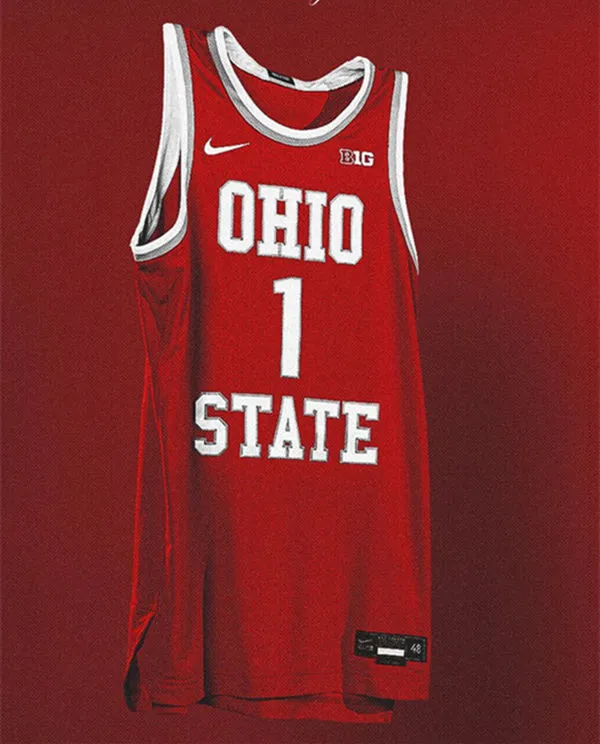 Ohio State Buckeyes Custom Scarlet 1990s Throwback Version Basketball Jersey