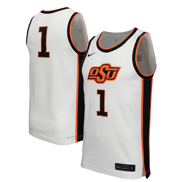 Oklahoma State Cowboys Custom Nike 2026 White Basketball Game Jersey