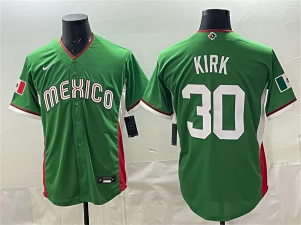 Men's Mexico #30 Alejandro Kirk Green 2026 World Baseball Classic Jersey