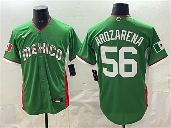 Men's Mexico #56 Randy Arozarena Green 2026 World Baseball Classic Jersey