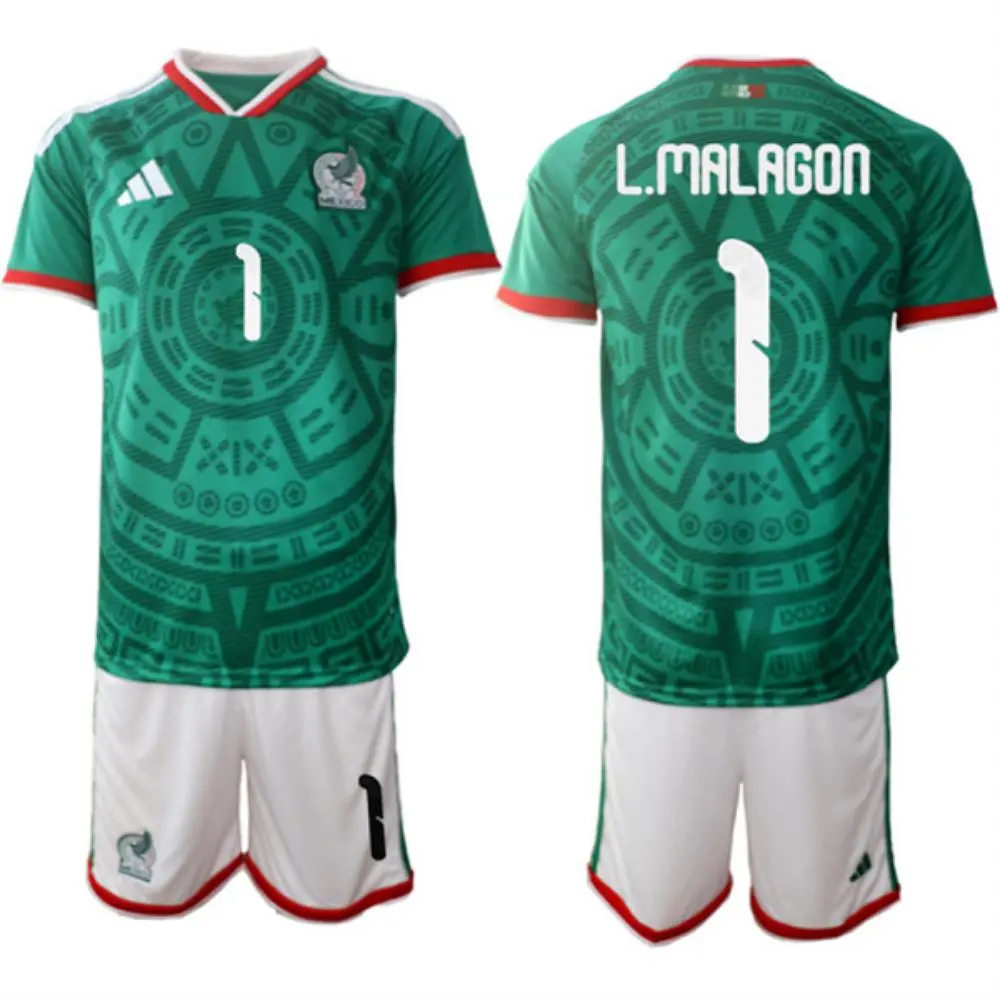 Mens Mexico #1 Luis Malagon 2026 FIFA World Cup Green Home Soccer Jersey Suit