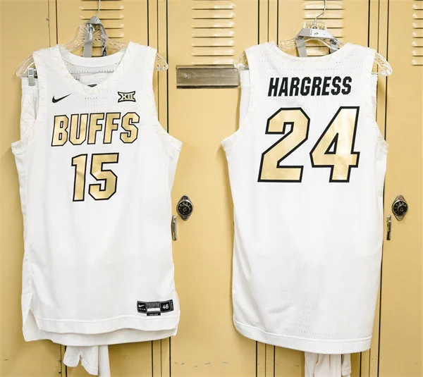 Colorado Buffaloes Custom Nike 2026 White Gold XII College Basketball Game Jersey