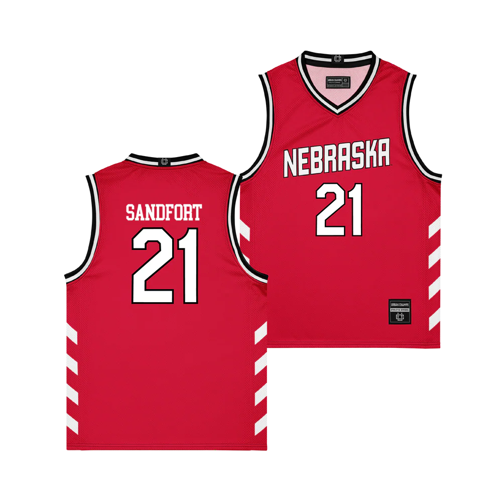 Nebraska Cornhuskers #21 Pryce Sandfort Scarlet 1996 Throwback Basketball Jersey