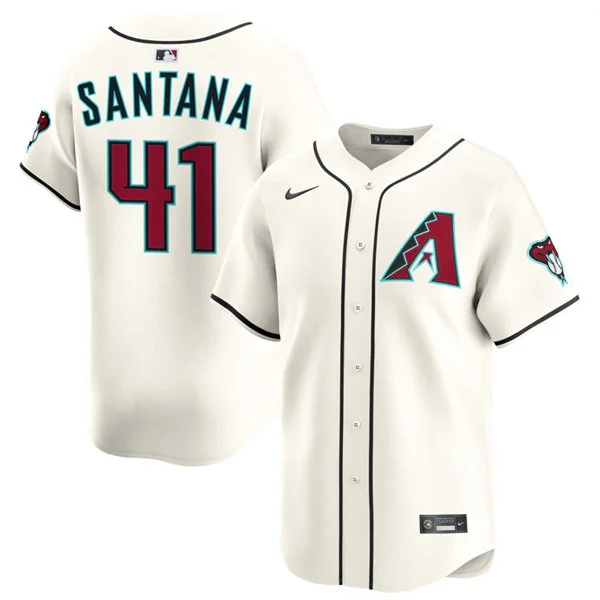 Mens Arizona Diamondbacks #41 Carlos Santana Nike Home Cream Limited Jersey