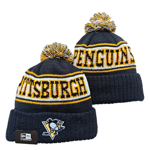 Pittsburgh Penguins Black White colorful Cuffed Pom Knit HatYD26032011-551017