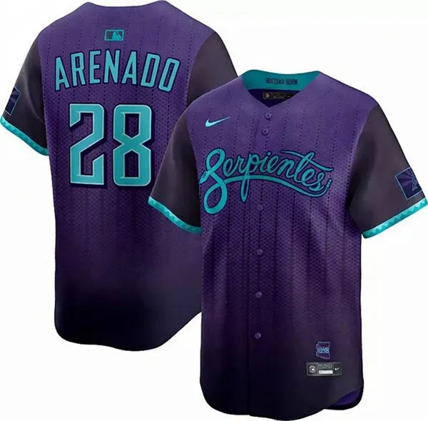Mens Arizona Diamondbacks #28 Nolan Arenado Nike 2025 City Connect Limited Player Jersey - Purple