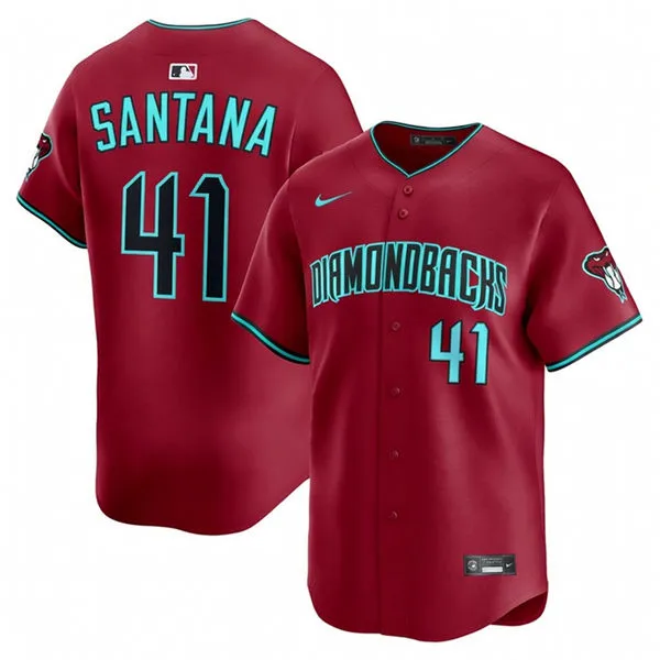 Youth Arizona Diamondbacks #41 Carlos Santana Nike Crimson Alternate Limited Jersey