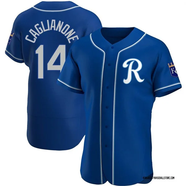 Mens Kansas City Royals #14 Jac Caglianone Nike Royal Alternate Team Logo Authentic Jersey