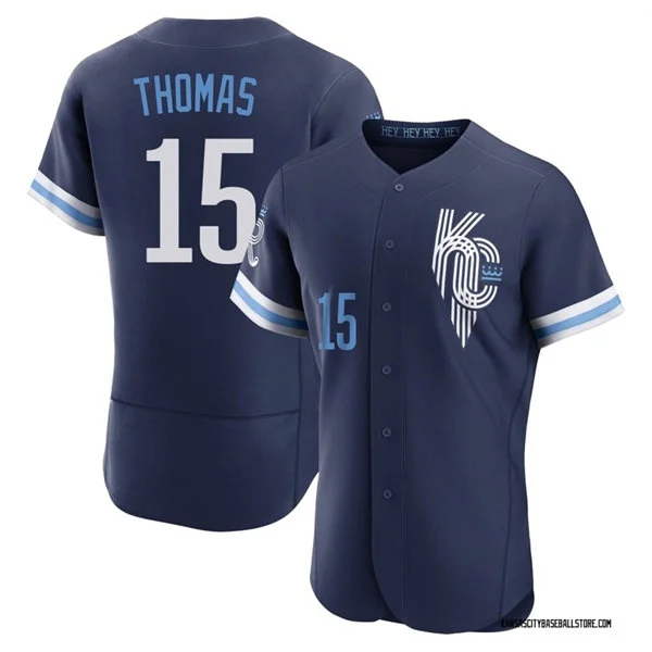 Mens Kansas City Royals #15 Lane Thomas Nike Navy City Connect Jersey