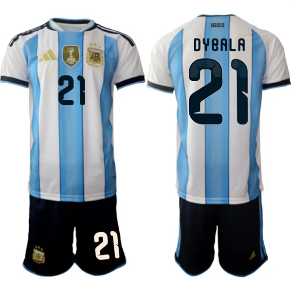 Mens Argentina National Team #21 Paulo Dybala Home White 2026 FIFA World Cup Soccer Jersey Kit
