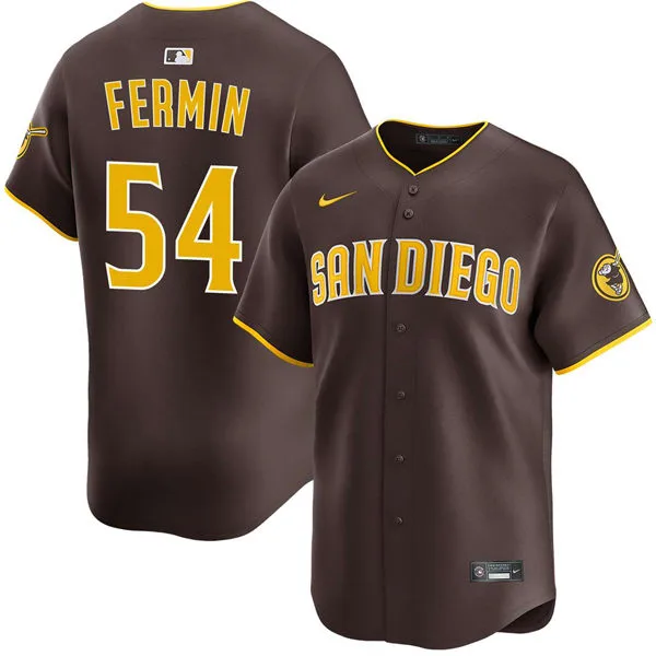 Mens San Diego Padres #54 Freddy Fermin Nike Brown Away Limited Jersey
