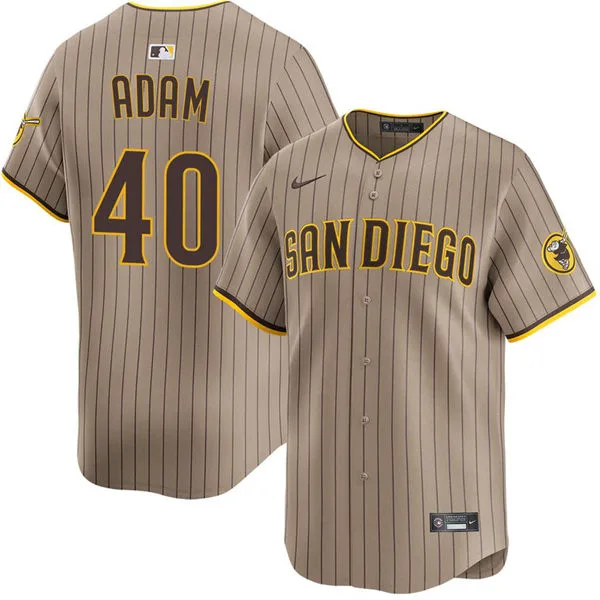 Mens San Diego Padres #40 Jason Adam Nike Alternate Khaki Limited Jersey
