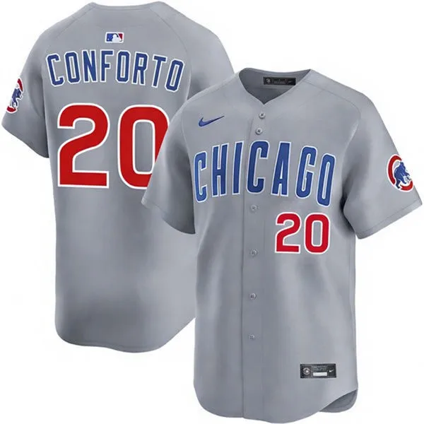Mens Chicago Cubs #20 Michael Conforto Nike Gray Road Limited Jersey