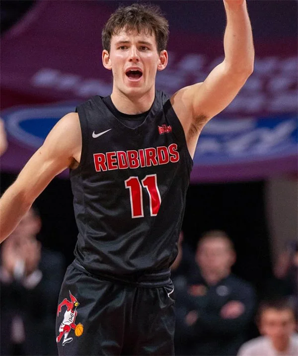 Illinois State Redbirds #11 Johnny Kinziger 2025 Black Basketball Game Jersey